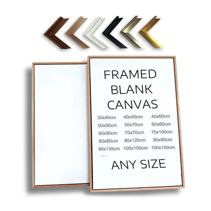 Custom Blank Floating Frame, Stretched Blank Canvas with Frames, Solid Wood Frames for Canvas Art, Personalized Size, Ready to Hang