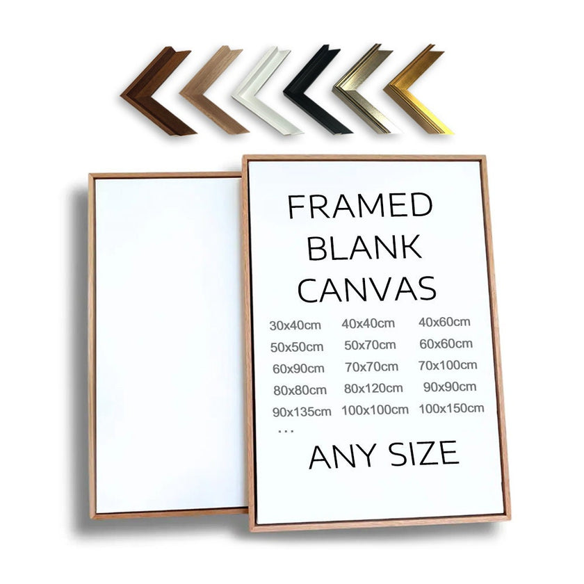Custom Blank Floating Frame, Stretched Blank Canvas with Frames, Solid Wood Frames for Canvas Art, Personalized Size, Ready to Hang