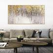 Large size Abstract Gold Foil Oil Painting On Canvas, Original Gold Leaf Painting, Rolled Custom Painting, Modern Living Room Decor