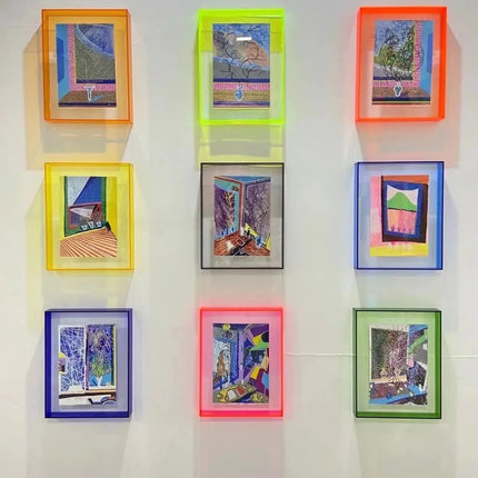 Colorful acrylic picture photo frame, box with double-sided display, poster mounting, desktop photo frame, home hanging color decoration