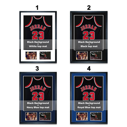 Custom Jersey Frame with Two Picture Windows, Handmade Jersey Display Case, Covered With Glass, Ready to Hang, 70cm x 100cm