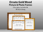 Gold Wooden Frame Timber Wood Picture Handmade Frames for Photo and Art -  A3 A2, 8x10