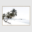 Landscape art prints -Coconut tree leaves and the beach(white series)- PHOTO ART PRINTS- Poster Prints -Canvas Prints