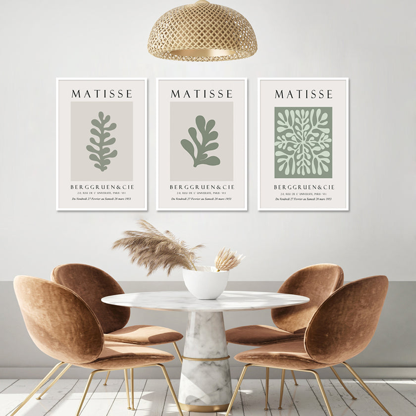 Wall Art - Matisse Green (3 sets) - Canvas Prints-Poster Prints