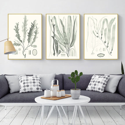 Wall Art  - Sage Green Seaweed 3 Sets - Poster Prints -Canvas Prints