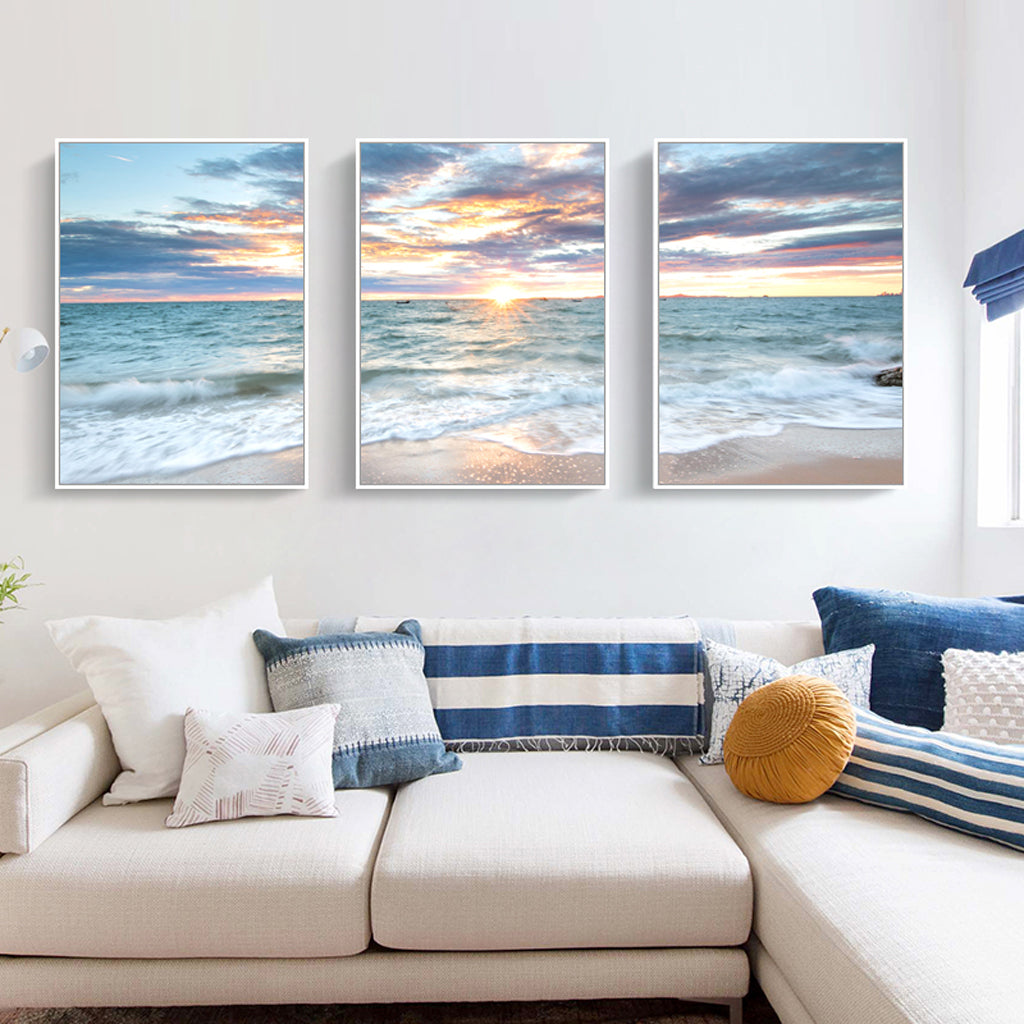 Wall Art prints -Sunrise by the ocean 3 sets - Poster Prints -Canvas Prints