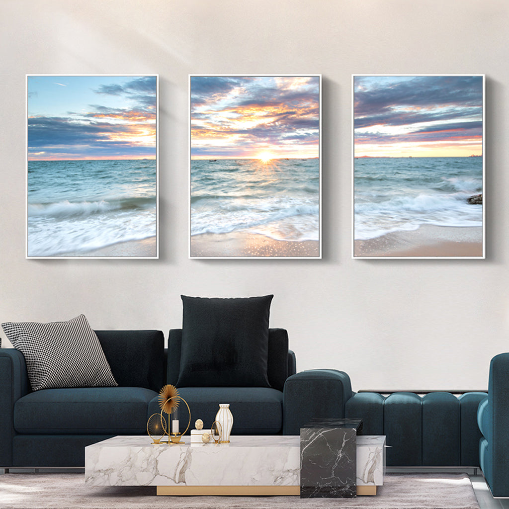 Wall Art prints -Sunrise by the ocean 3 sets - Poster Prints -Canvas Prints