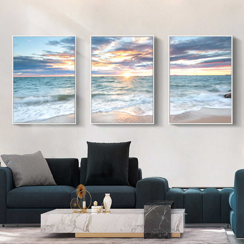 Wall Art prints -Sunrise by the ocean 3 sets - Poster Prints -Canvas Prints