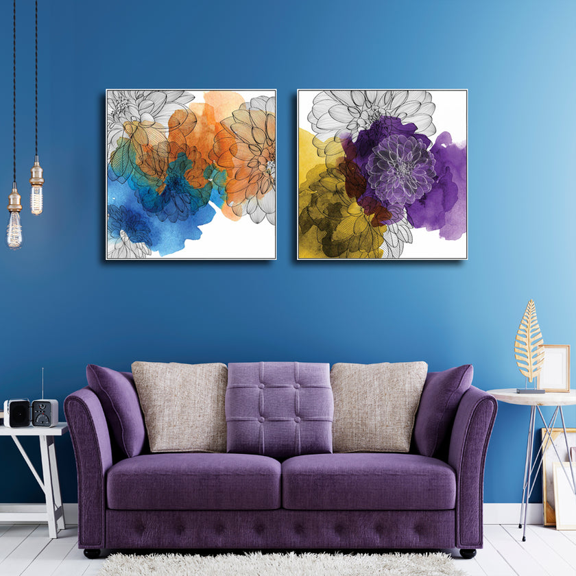 Wall Art Prints - Floral Flower (2 sets)- Canvas Prints-Poster Prints