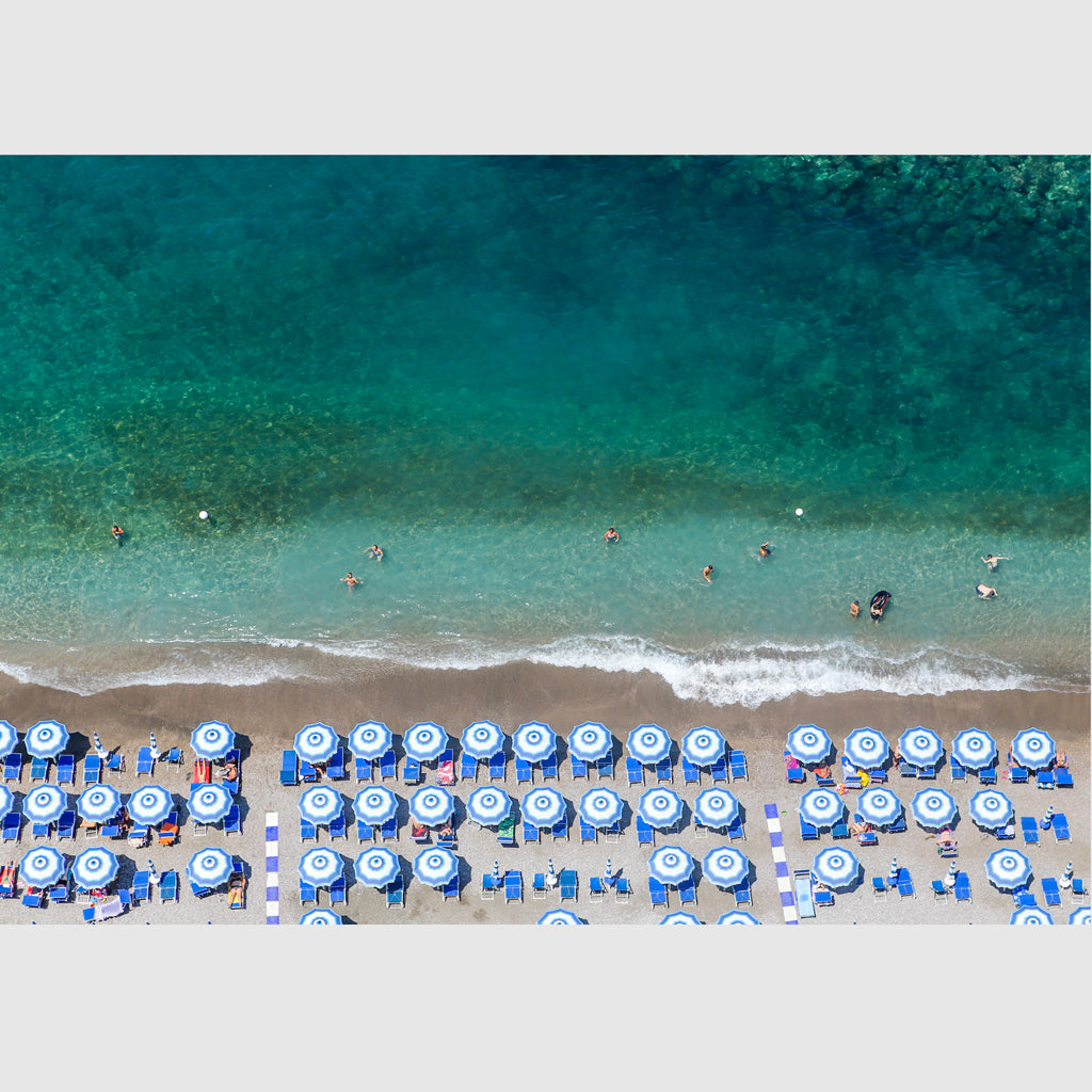 Landscape art prints - Blue Umbrellas - Canvas Prints - Poster Prints