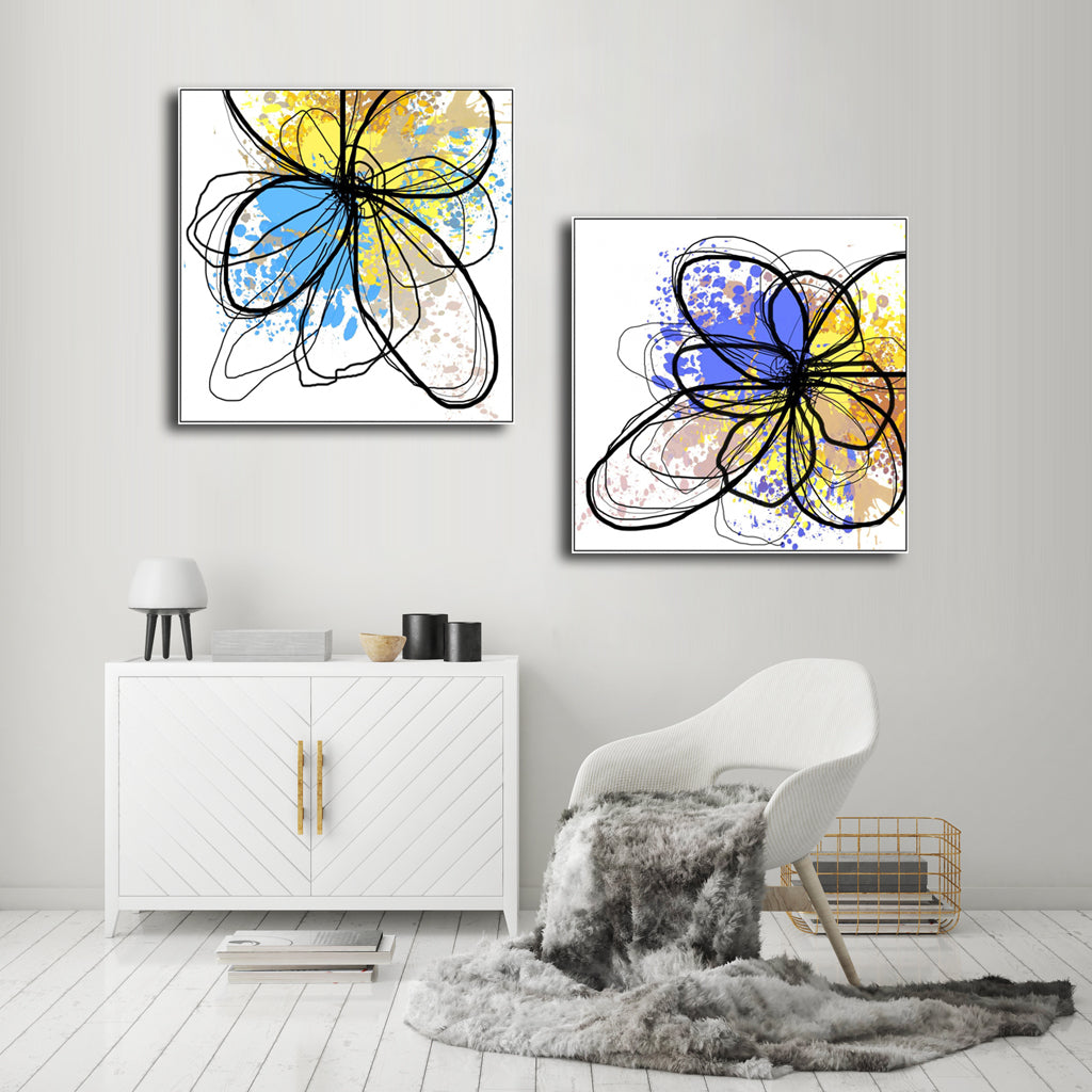 Wall Art Prints - Line Art Flower (2 sets)- Canvas Prints-Poster Prints
