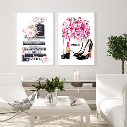 Wall art - Fashion Book  (2 sets)- Canvas Prints- Poster Prints