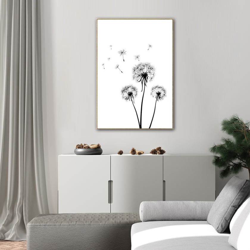 Botanical art prints - DANDELIONS ABSTRACT 3 - Canvas Prints - Poster Prints