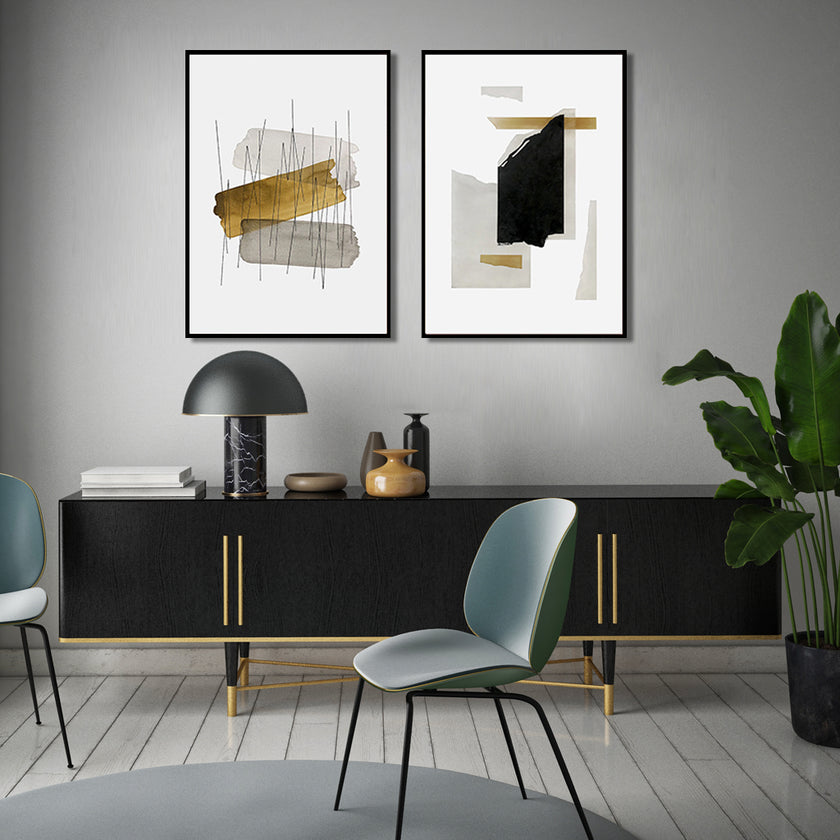 Wall art - Modern Gold (2 sets)- Canvas Prints- Poster Prints