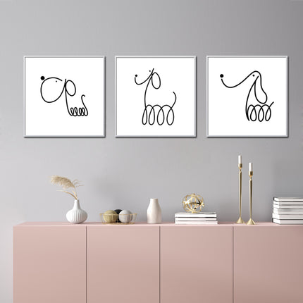 Wall Art - Lind Dogs Square Size (3 sets) - Canvas Prints-Poster Prints