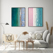 Landscape art prints - Blue Umbrellas - Canvas Prints - Poster Prints