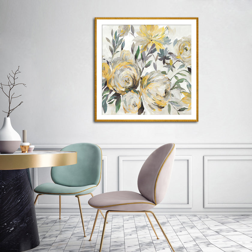 Wall Art - Light Yellow Flowers Watercolor Style - Canvas Prints-Poster Prints