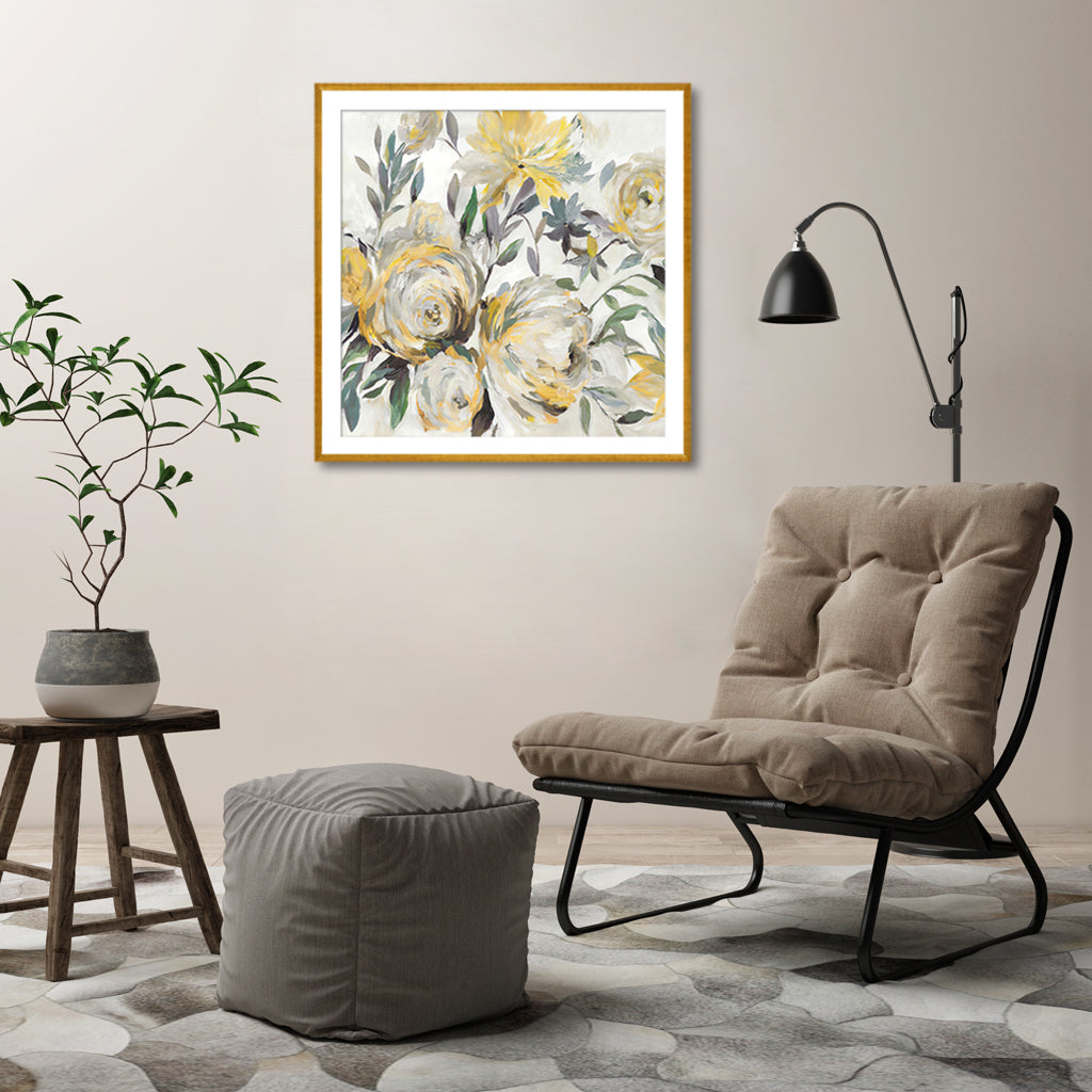Wall Art - Light Yellow Flowers Watercolor Style - Canvas Prints-Poster Prints