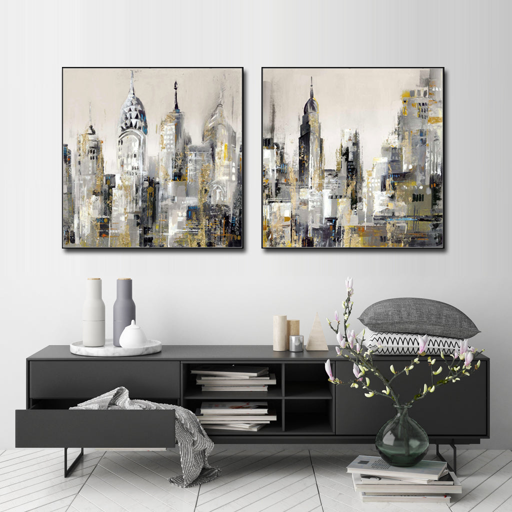 Wall Art Prints -Chicago View (2 sets)- Canvas Prints-Poster Prints