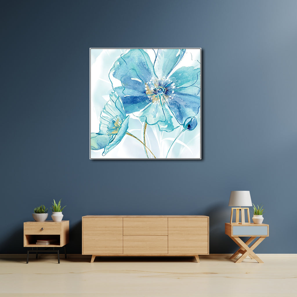 Wall Art Prints -Blue Flowers American style (2 sets)- Canvas Prints-Poster Prints