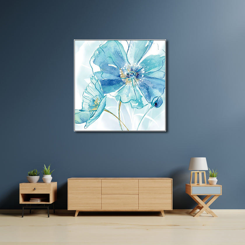 Wall Art Prints -Blue Flowers American style (2 sets)- Canvas Prints-Poster Prints
