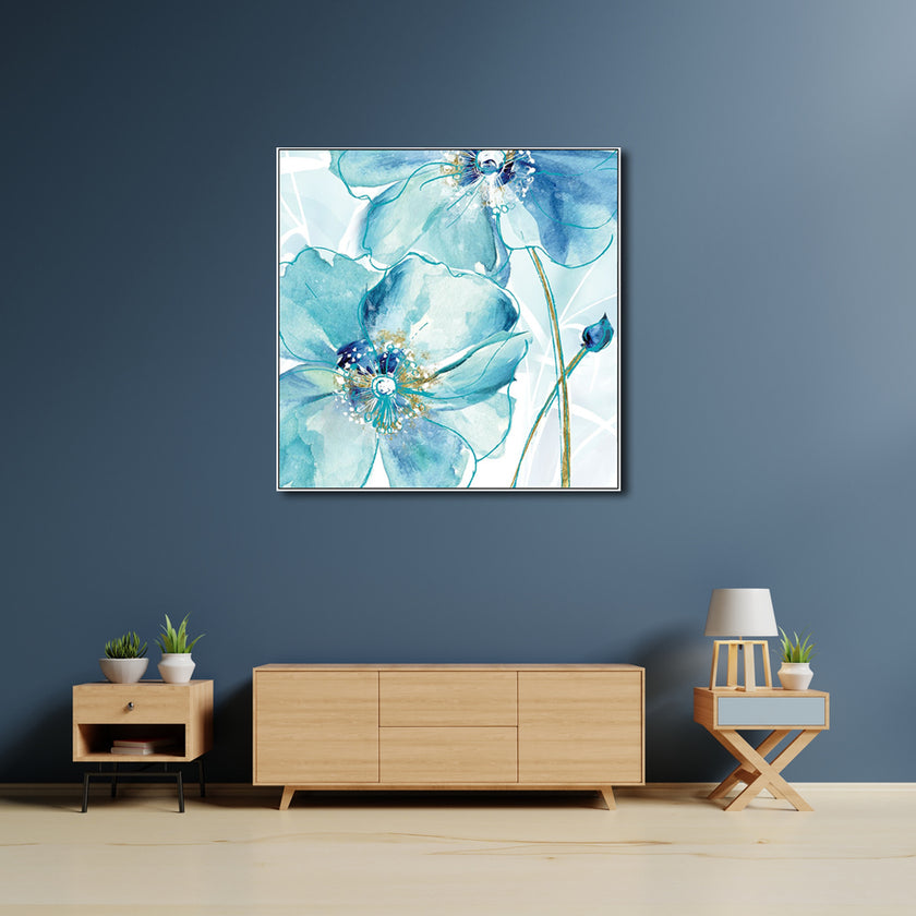 Wall Art Prints -Blue Flowers American style (2 sets)- Canvas Prints-Poster Prints