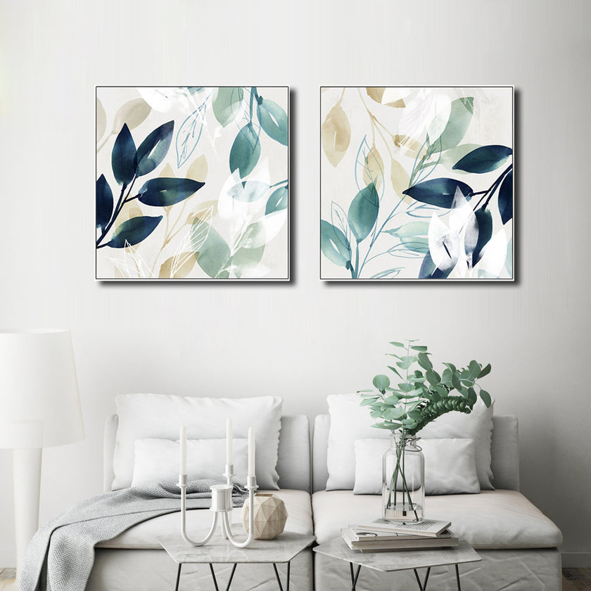 Wall Art Prints -Watercolour style leaves (2 sets)- Canvas Prints-Poster Prints