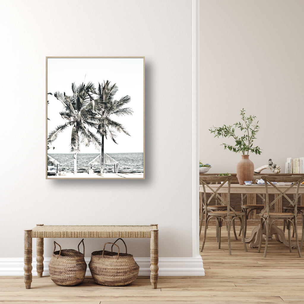 Photo prints -Two-palm-trees-near-canopy(white series)- Poster Prints -Canvas Prints