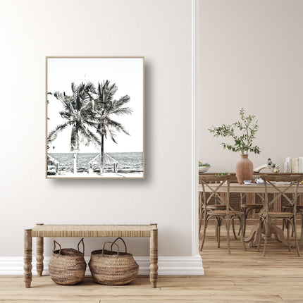 Photo prints -Two-palm-trees-near-canopy(white series)- Poster Prints -Canvas Prints