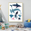 Wall art - Whales Chart 2 sets- Canvas Prints- Poster Prints