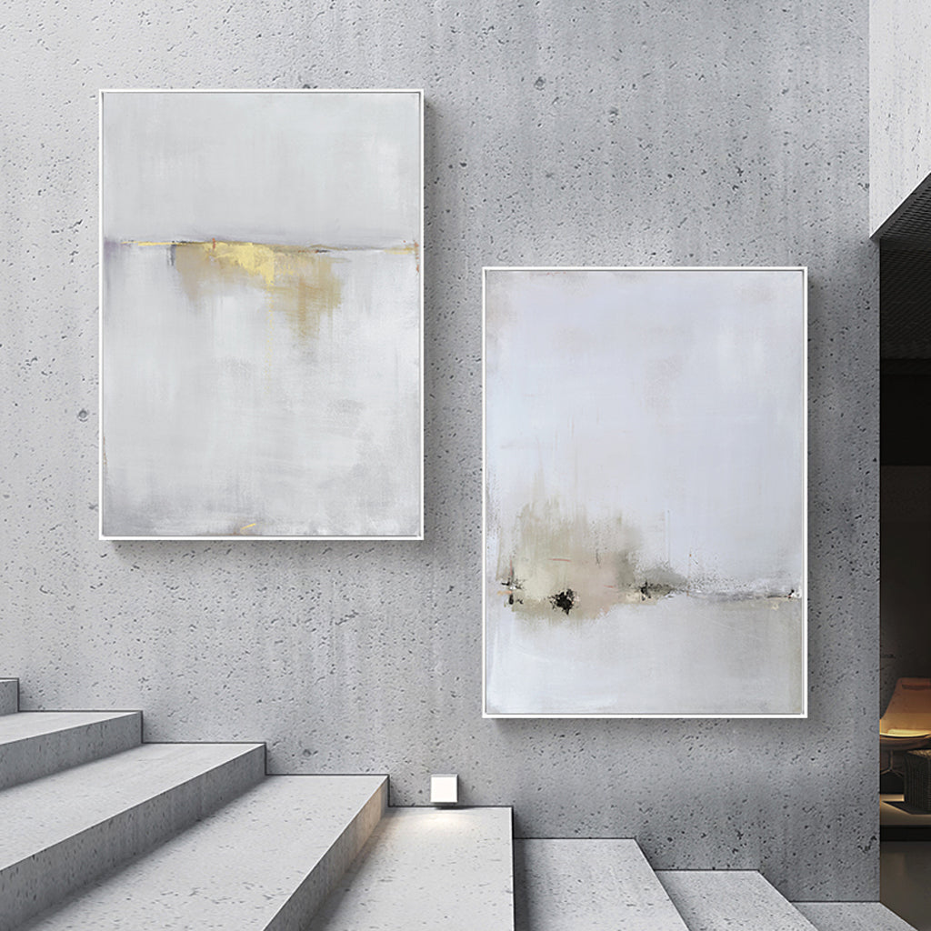 Wall Art prints -Abstract golden white 3 sets - Poster Prints -Canvas Prints