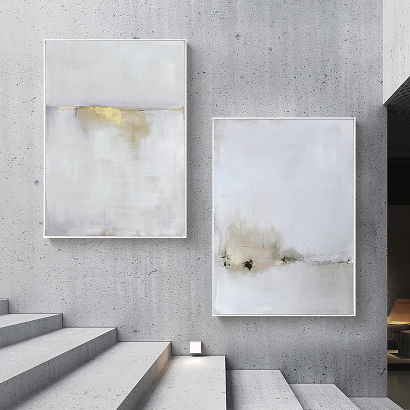 Wall art - Abstract gold white single II - Canvas Prints - Poster Prints