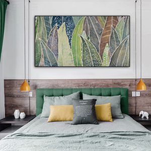 Botanicals Art - Print Wall Art - Large tropic leaves hand painting style - Canvas Prints-Poster Prints