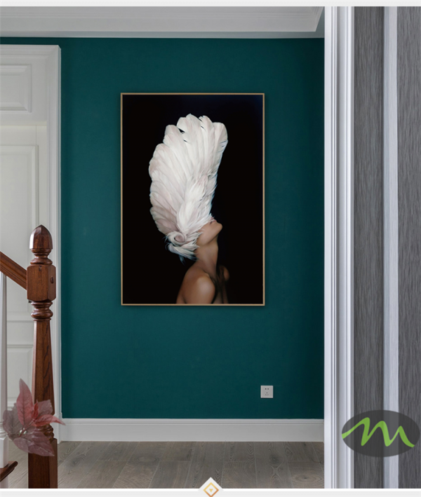 Figures Art - Print Wall Art - Feather girl left - Canvas Prints-Poster Prints