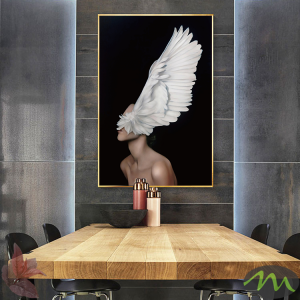 Figures Art - Print Wall Art - Feather girl right - Canvas Prints-Poster Prints
