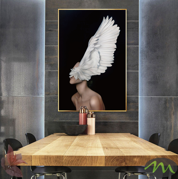 Figures Art - Print Wall Art - Feather girl right - Canvas Prints-Poster Prints