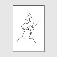 Wall Art - Line art kissing - Canvas Prints-Poster Prints - Image 2