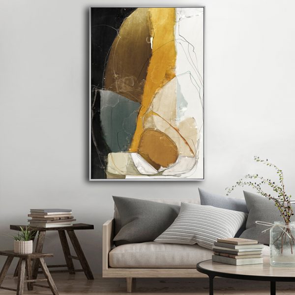 Abstracts Art - Print Wall Art - Mustard - Canvas Prints-Poster Prints