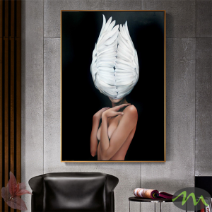 Colourful Art - Print Wall Art - Whiter feather angel - Canvas Prints-Poster Prints