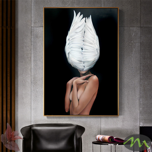 Colourful Art - Print Wall Art - Whiter feather angel - Canvas Prints-Poster Prints