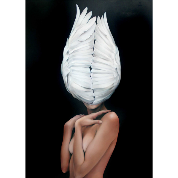 Colourful Art - Print Wall Art - Whiter feather angel - Canvas Prints-Poster Prints - Image 3