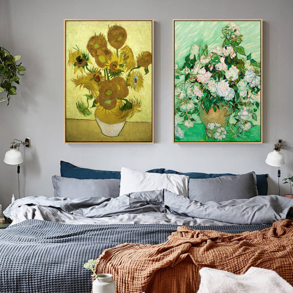 Wall Art - Van Gogh sunflowers Roses (2 sets) - Canvas Prints-Poster Prints
