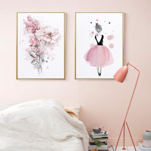 Figures Art - Print Wall Art - Dancing Ballerina in Paris (2 sets) - Canvas Prints-Poster Prints