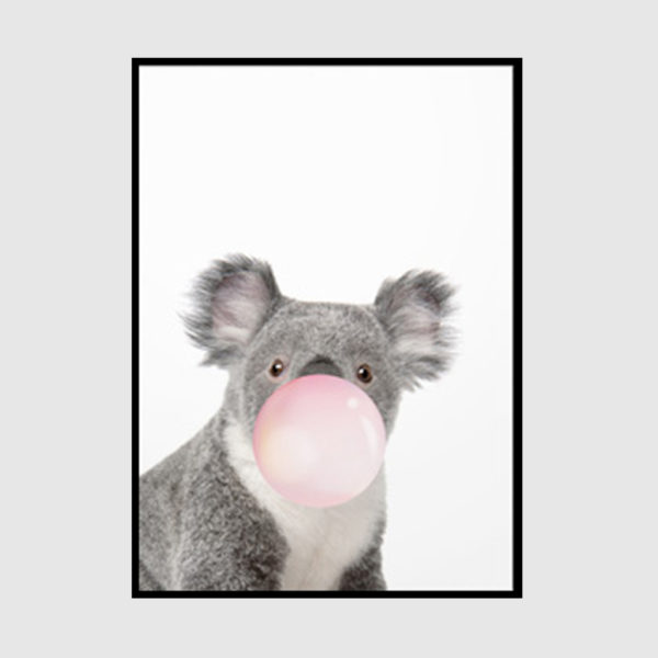 Animals Art - Print Wall Art - Chewing gum Zebra Giraffe Koala ( 3 sets) - Canvas Prints-Poster Prints - Image 2
