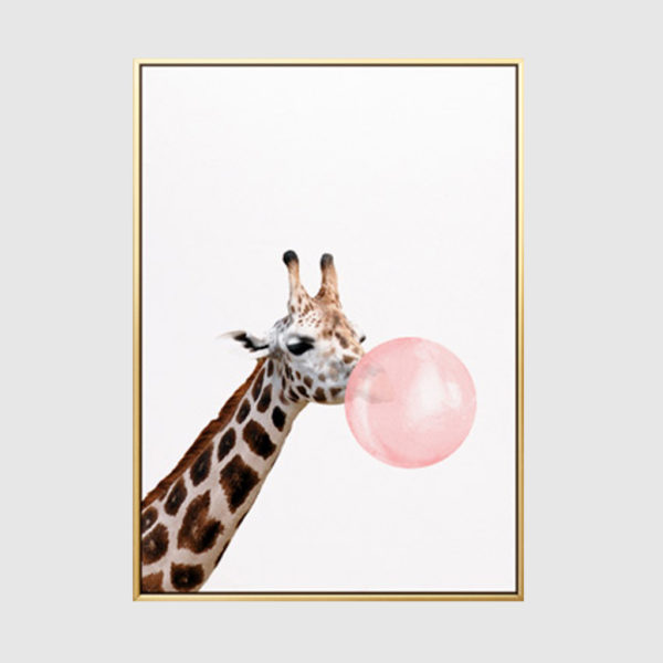 Animals Art - Print Wall Art - Chewing gum Zebra Giraffe Koala ( 3 sets) - Canvas Prints-Poster Prints - Image 3