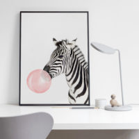 Animals Art - Print Wall Art - Chewing gum Zebra Giraffe Koala ( 3 sets) - Canvas Prints-Poster Prints - Image 4