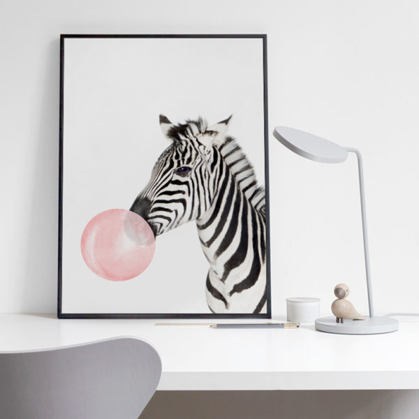 Animals Art - Print Wall Art - Chewing gum Zebra Giraffe Koala ( 3 sets) - Canvas Prints-Poster Prints - Image 4
