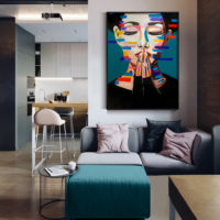 Wall art prints -Brush Make Up Girl Canvas Prints- Poster Prints