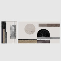 Black white Grey Silver Art - Print Wall Art - Abstract Circle and Square (2 sets) - Canvas Prints-Poster Prints - Image 5