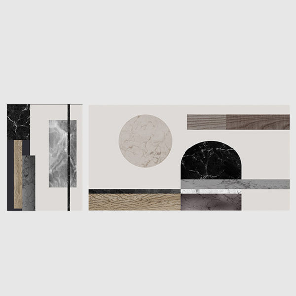 Black white Grey Silver Art - Print Wall Art - Abstract Circle and Square (2 sets) - Canvas Prints-Poster Prints - Image 5
